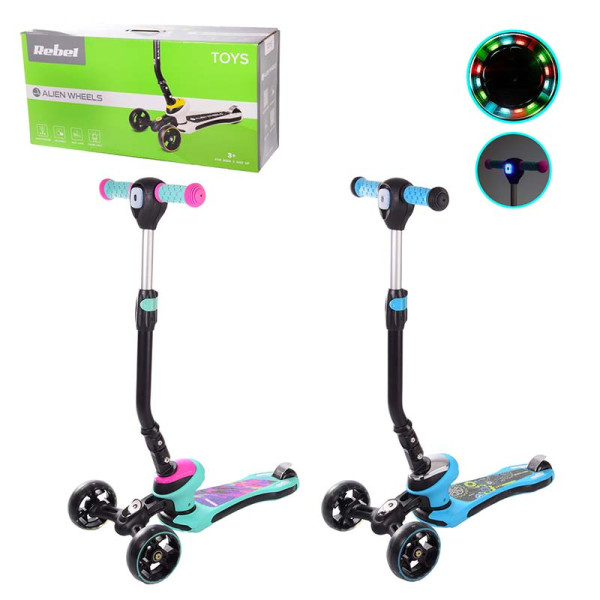 Самокат дитячий 3 колеса складний зі світлом SC21003