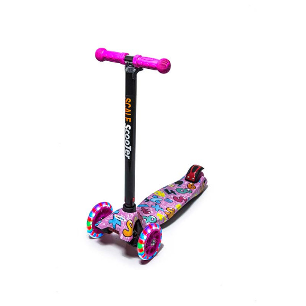 САМОКАТ SCOOTER MAXI PRINT ЦИФРИ РОЖОВІ 999446886