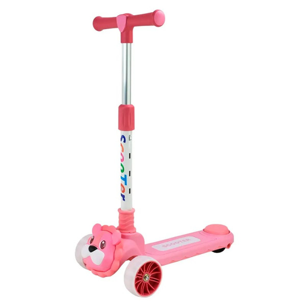 Самокат дитячий 3 колеса PU зі світлом і звуком SC2620_Pink