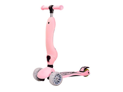 Самокат дитячий 3 колеса PU зі світлом CY20803_Pink