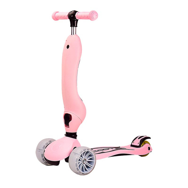 Самокат дитячий 3 колеса PU зі світлом CY20803_Pink