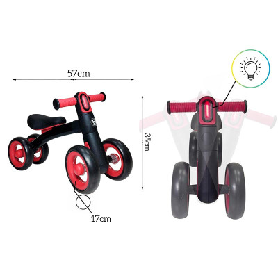 Велобіг толокар 4-ї колісний чорний з ліхтариком 40-975-2 Black