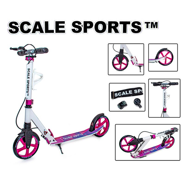 Двоколісний самокат Scale Sports з ручним гальмом Рожевий SS08_Pink Двоколісний самокат Scale Sports з ручним гальмом Рожевий SS08_Pink