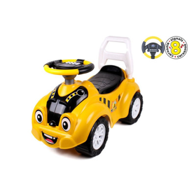 Дитяча каталка Автомобіль для прогулянок зі звуковим сигналом ТехноК Жовтий 6689