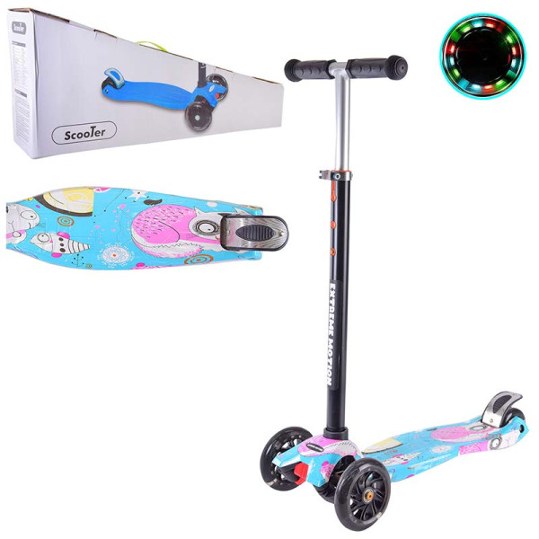 Самокат дитячий 4 колеса зі світлом PU ??висота керма 64x78x83 мм SC22071 Самокат дитячий 4 колеса зі світлом PU ??висота керма 64x78x83 мм SC22071