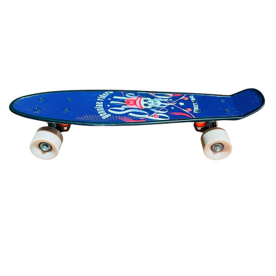 Пенні борд 22" Skull PU колеса 56*15 cm SC20402_Light Brown