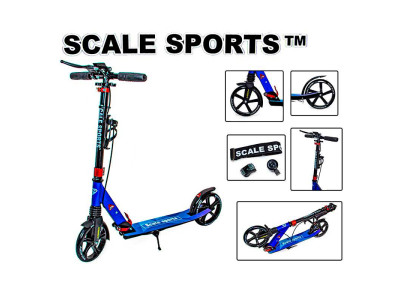 Самокат двоколісний SCALE SPORTS Ручне гальмування Синій SS-08-3