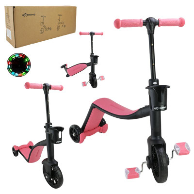 Самокат-велобіг дитячий 3 колеса EVA рожевий SC823