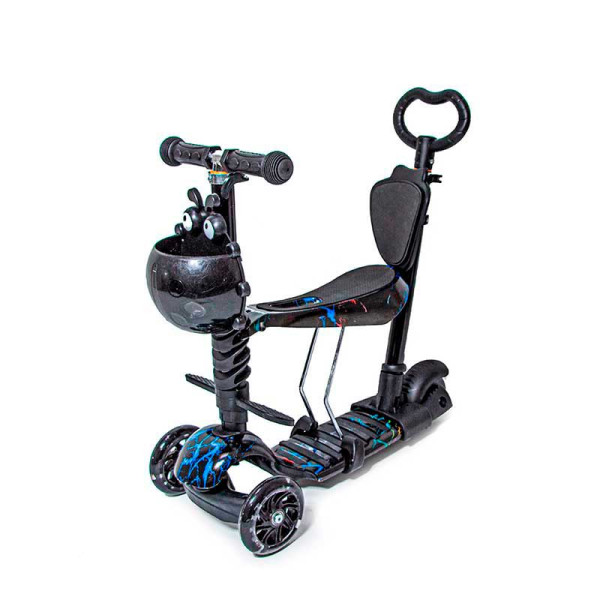 Самокат з сидінням NEW PRINT Чорна блискавка 89861739