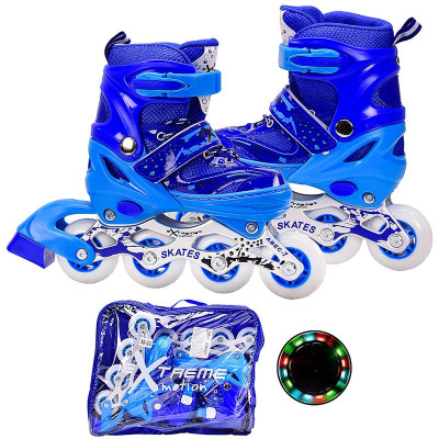 Ролики L металева рама колеса PU зі світлом синій R2077