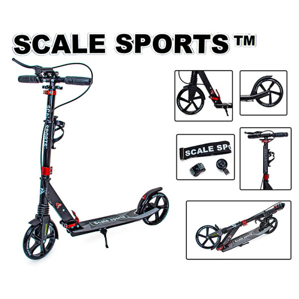 Двоколісний самокат Scale Sports з ручним гальмом Чорний SS08_Black