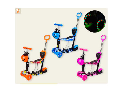 Самокат дитячий 4-х коліс. 5 в 1 mix 5 кольорів колеса PU зі світлом SC20482 Самокат дитячий 4-х коліс. 5 в 1 mix 5 кольорів колеса PU зі світлом SC20482