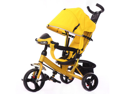 Велосипед триколісний з ручкою T-347 Жёлтый Велосипед триколісний з ручкою T-347 Жёлтый
