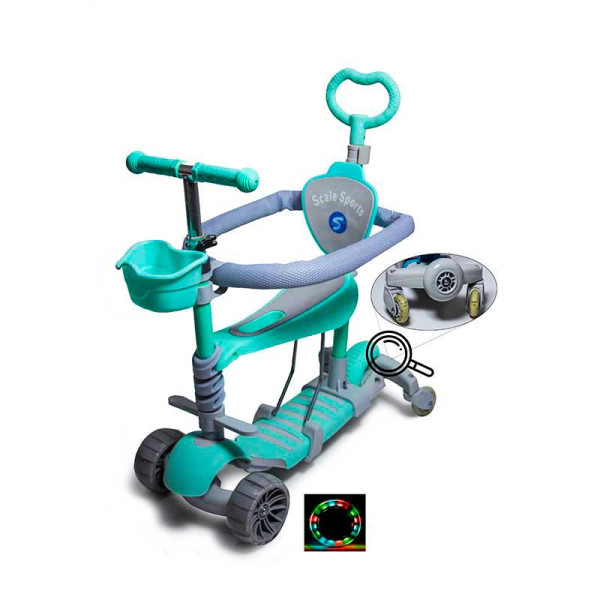 Самокат 5в1 з бортиком SMART FULL Мятний 1926908430