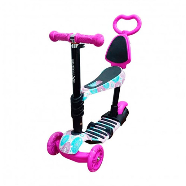 Самокат дитячий 3-х коліс 5 в 1 mix 5 кольорів колеса PU зі світлом SC20482_Blue