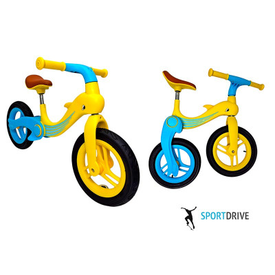 Біговел "Дельфін" складна рама 12 дюймів Жовтий Dolphin_Yellow