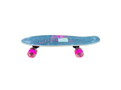 Лонгборд 22" MIX 2 кольори колеса PU зі світлом LB21001_Pink