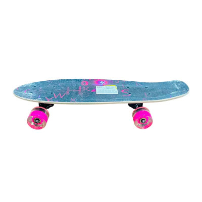 Лонгборд 22" MIX 2 кольори колеса PU зі світлом LB21001_Pink
