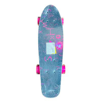 Лонгборд 22" MIX 2 кольори колеса PU зі світлом LB21001_Pink