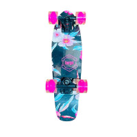 Лонгборд 22" MIX 2 кольори колеса PU зі світлом LB21001_Pink