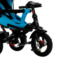 Велосипед триколісний TILLY Impulse з батьківською ручкою та поворотним сидінням синій льон T-386/2 blue