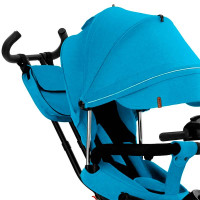 Велосипед триколісний TILLY Impulse з батьківською ручкою та поворотним сидінням синій льон T-386/2 blue