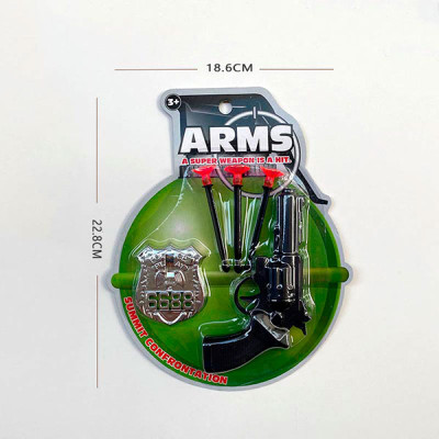 Військовий набір пістолет+значок+3 кулі на присосці 923-4 Військовий набір пістолет+значок+3 кулі на присосці 923-4