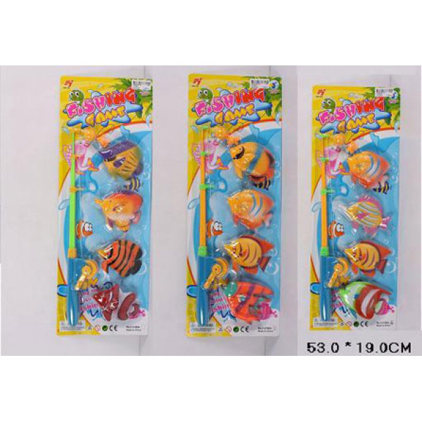 Риболовля (96шт/2) магніт.вудка 3 види 4 морські тварини на планшетці 53 FJ1004/-1/-4