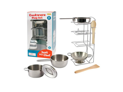 Набір посуду ігровий Кухонний із неірж. сталі 8од коробка 184*145*334с CH21038 Набір посуду ігровий Кухонний із неірж. сталі 8од коробка 184*145*334с CH21038