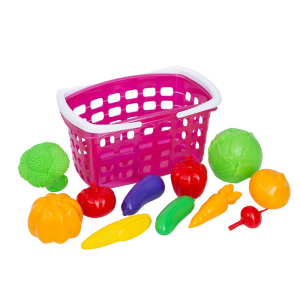Ігровий набір Бамсик Кошик з ручкою та овочами 010/7_Pink