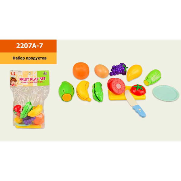 Іграшковий набір продуктів на липучках дощечка ніж прилади пакет 31 19 2207A-7