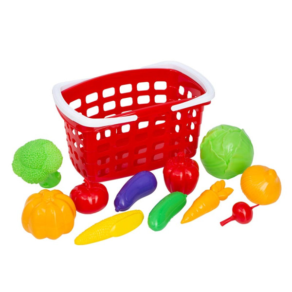 Ігровий набір Бамсик Кошик з ручкою та овочами 010/7_Red