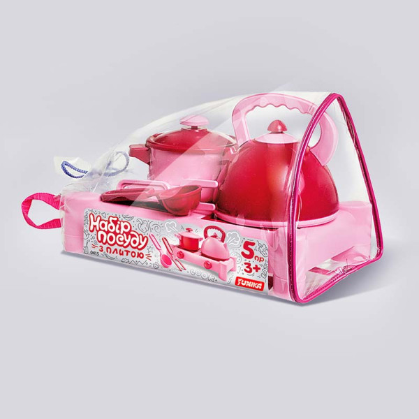 Ігровий набір Посуд з плитою 5 предметів Юника 70415