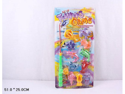 Риболовля магніт. 15 морськ.живот вудка на планшетці 51*38см 103-6