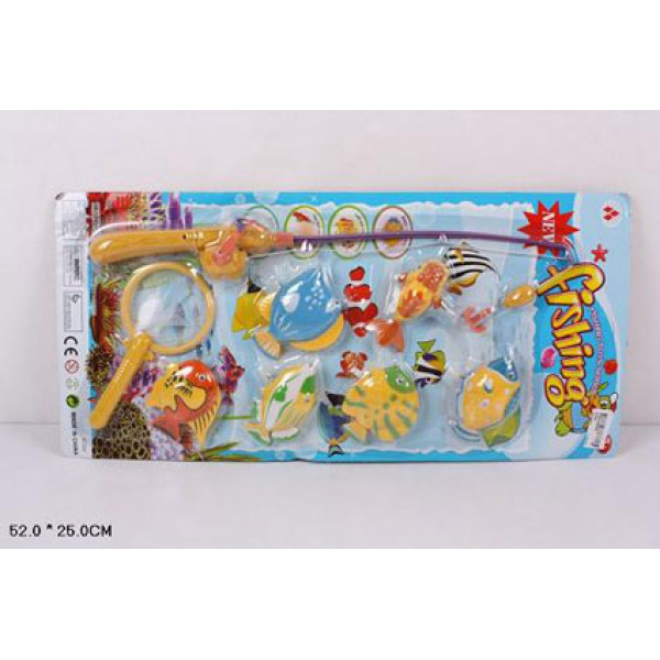 Риболовля магніт.вудка сачок 6 морських тварин на планшетці 52*25см 2206A