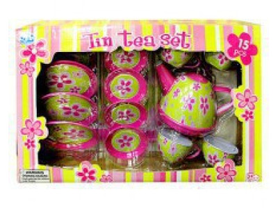 Чайний сервіз Дитячий бляшаний чайний сервіз Жовтий 15 предметів S053T