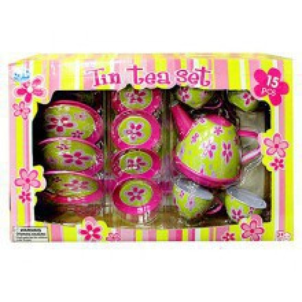 Чайний сервіз Дитячий бляшаний чайний сервіз Жовтий 15 предметів S053T