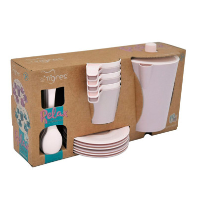 Набір посуду кавовий "Релакс" 19 ел. в коробці (пудра) Tigres 39804