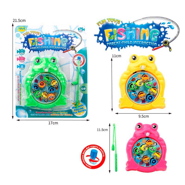 Рибалка заводна 3 кольори мікс вудка з рибками 8101