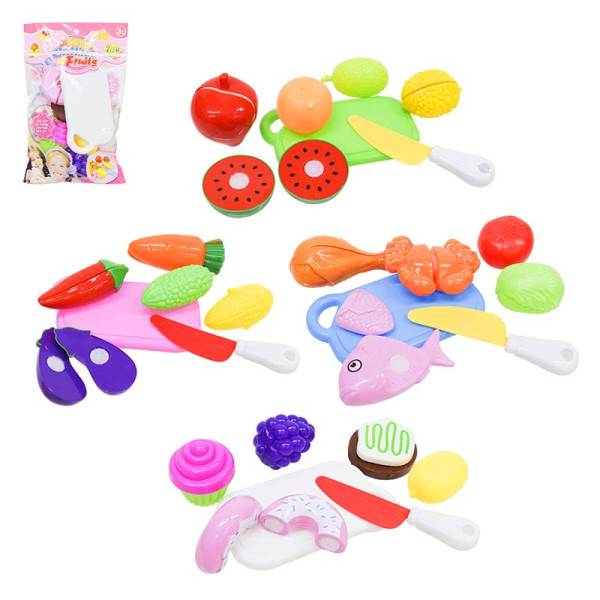 Ігровий набір Продукти овочі на липучці 4 види 25x6x4 см YM-907