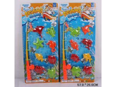 Риболовля 2 види 2 магніт.вудки 8 морських тварин на планшетці 57*25см 336-3