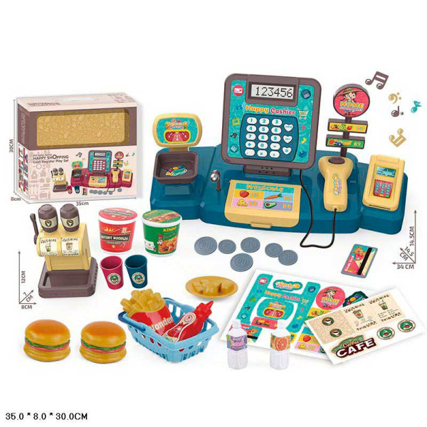 Супермаркет набір арт. 71022-55 (36шт/2)батар. каса продукти аксе звук 71022-55