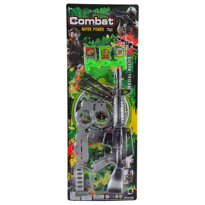 Військовий набір автомат 3 снаряди на присосці ніж і наручники 331-1 Військовий набір автомат 3 снаряди на присосці ніж і наручники 331-1