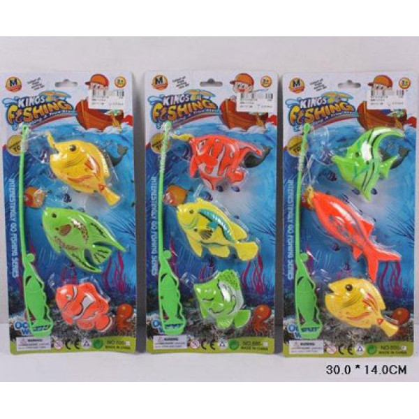 Риболовля 3 види магніт.вудка 3 рибки на планшетці 30*14см 886-1/2/3/4