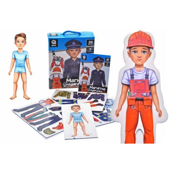 Одягалка qbee "Професії. Герої сучасності" магнітна 20 магнітів 7 професій QB600-004 Одягалка qbee "Професії. Герої сучасності" магнітна 20 магнітів 7 професій QB600-004