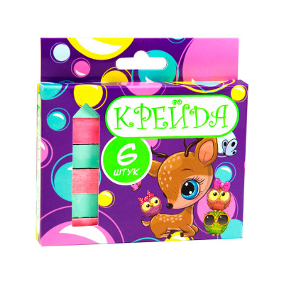 Крейда Квадрат шкільний - 6 штук Strateg різнокольорова (50113) 50113