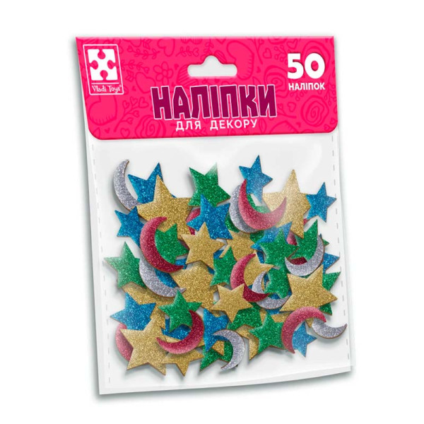 Набір для творчості Vladi Toys "Зірки та місяця" мякі наклейки VT4206-55