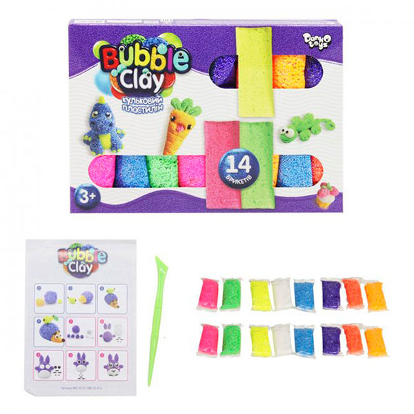 Кульковий Пластилін Danko Toys "Bubble Clay" 14 кольорів BBC-05-01U Кульковий Пластилін Danko Toys "Bubble Clay" 14 кольорів BBC-05-01U