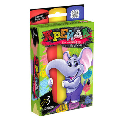 Крейда DankoToys для малювання на асфальті" велика 3 шт. MEL-01-01U