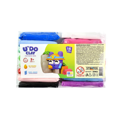 Набір для творчості Stateg U'DO Clay 16 шт брикет 6 г 30902 Набір для творчості Stateg U'DO Clay 16 шт брикет 6 г 30902